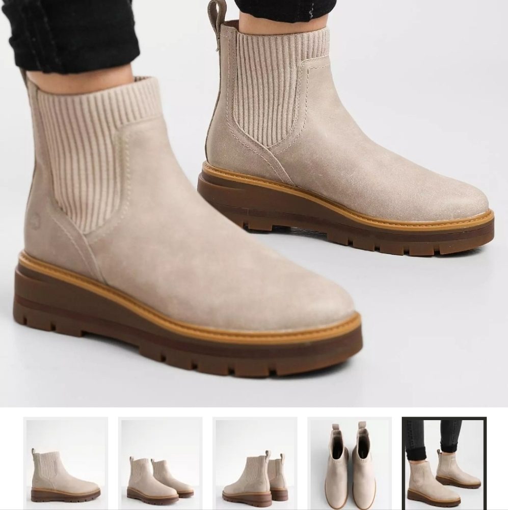 Timberland Cervinia Valley Chelsea Boot, Light Taupe Leather Size 8.5 Women's
